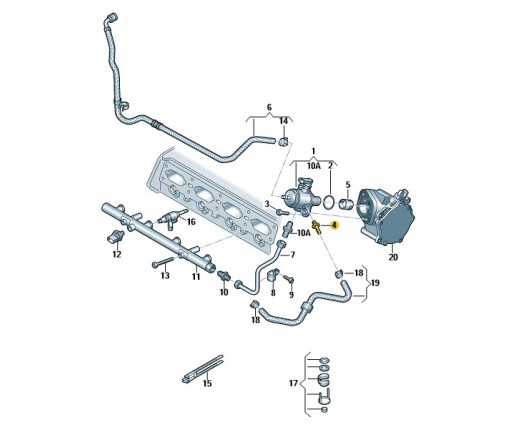 Króciec rurowy (nr katalogowy: 06L127213J)