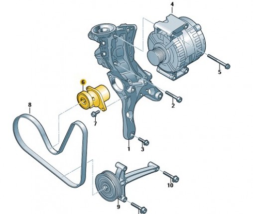 Napinacz paska klinowego (nr katalogowy: 06L903133D)