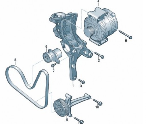 Wieszak alternatora i kompresora czynnik (nr katalogowy: 06L903143A)