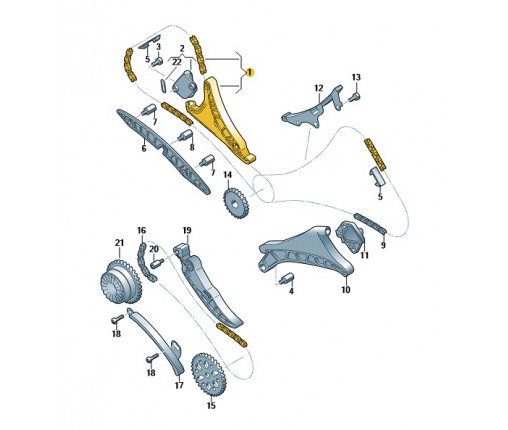 Łańcuch rozrz.ze ślizgiem nap. (nr katalogowy: 06M109450R)