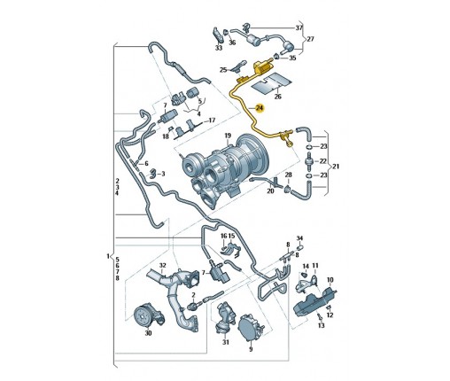 Rura łącz.z zaw.fil.z węg.akt. (nr katalogowy: 06M133240CG)