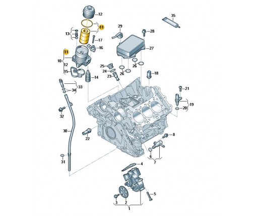 Wkład filtra z uszczelką (nr katalogowy: 06M198405F)