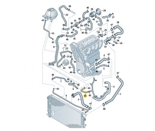 Wąż cieczy chłodzącej (nr katalogowy: 076121096D)