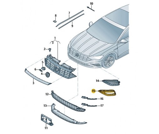 Kratka wlotu powietrza, czarny (nr katalogowy: 17A853665B041)