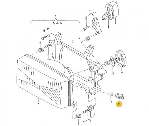 Oprawka żarówki (nr katalogowy: 191941669A)
