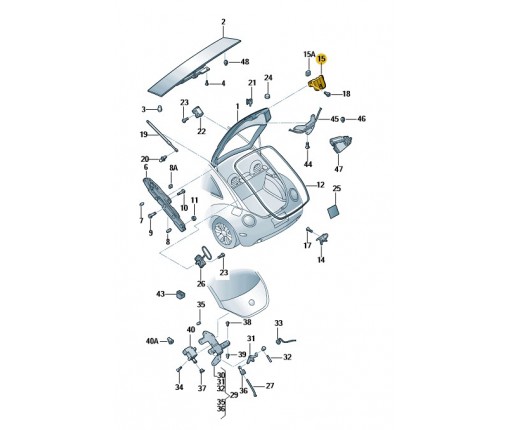 Zamek klapy czerń satynowa (nr katalogowy: 1C0827505E01C)