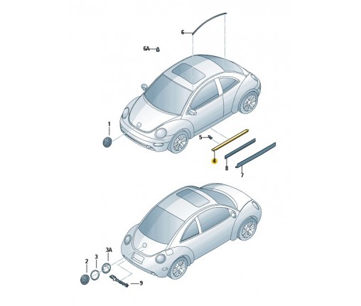 Listwa progowa czerń satynowa (nr katalogowy: 1C0853371AB41)