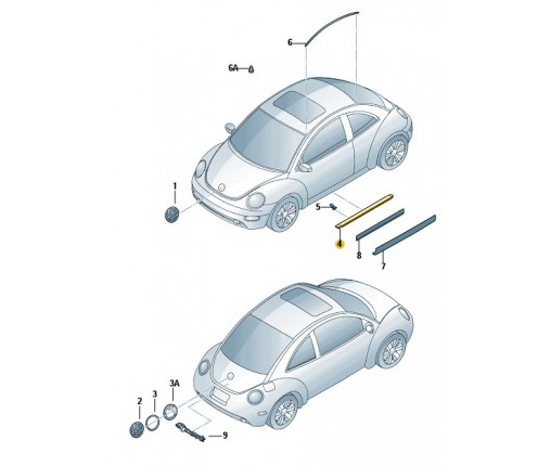 Listwa progowa czerń satynowa (nr katalogowy: 1C0853372AB41)