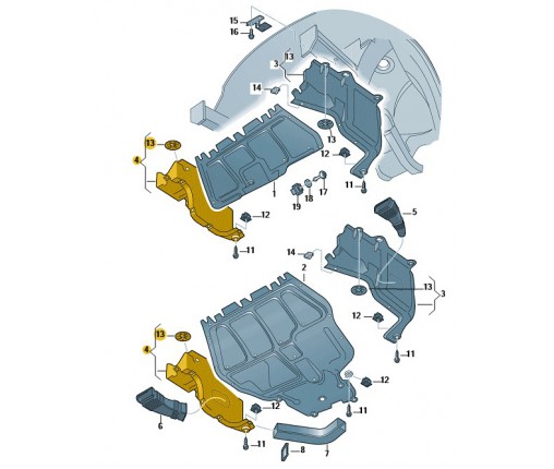 Osłona paska klinowego czerń satynowa (nr katalogowy: 1J0825250F01C)