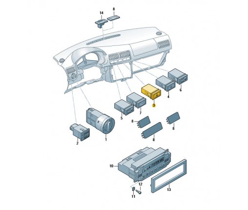 Włącznik świateł awaryjnych z przekaźnik (nr katalogowy: 1J0953235J01C)