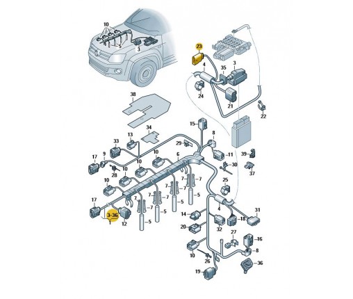 Oprawka wtyczki ze styk.płask. (nr katalogowy: 1J0973824)