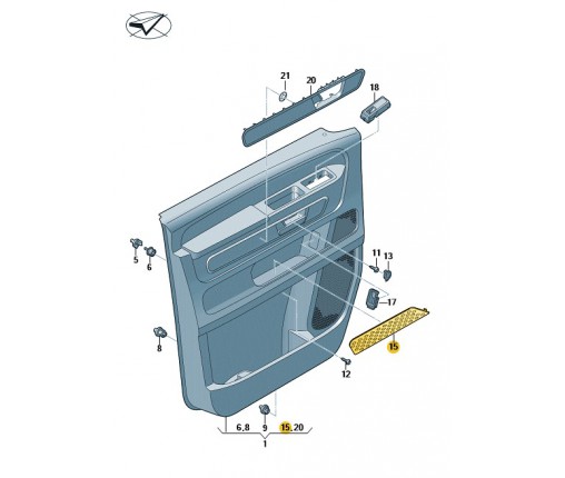 Mata do schowka drzwi soul (nr katalogowy: 1T38681454PK)