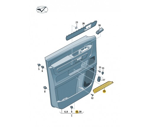 Mata do schowka drzwi soul (nr katalogowy: 1T38681464PK)