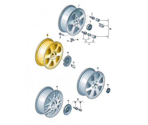 Felga aluminiowa farba chromowa-metalik (nr katalogowy: 1U0601025A7ZS)