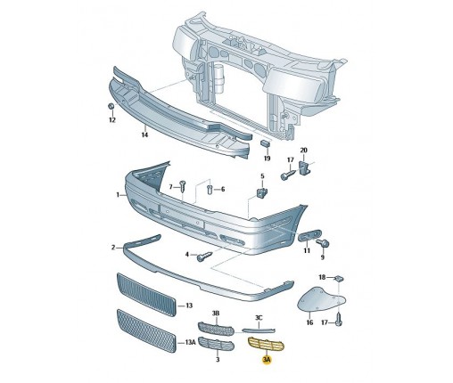 Listwa zderzaka czarny (nr katalogowy: 1U0807367C01C)