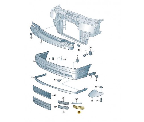 Listwa zderzaka czarny (nr katalogowy: 1U0807368C01C)