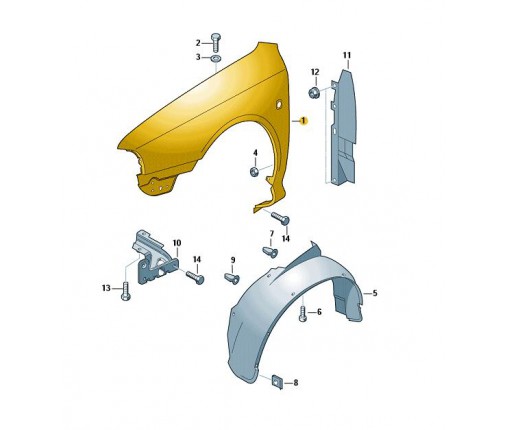 Błotnik (nr katalogowy: 1U0821106B)