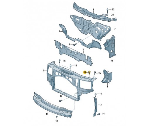 Podpórka maski silnika (nr katalogowy: 1U0823427)