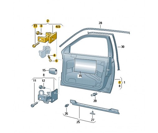Zawias drzwiowy (nr katalogowy: 1U0831401A)