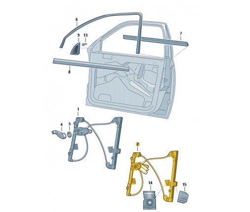 Podnośnik szyby bez silnika (nr katalogowy: 1U0837462B)