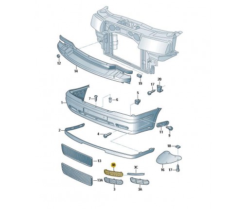 Listwa zderzaka czerń satynowa (nr katalogowy: 1U0853684B41)