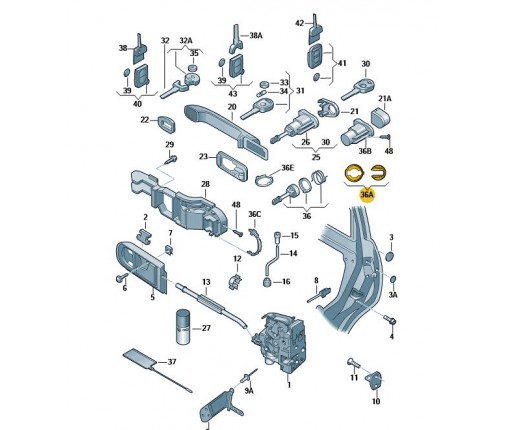 Zestaw naprawczy bębenka zamka (nr katalogowy: 1U0898002)