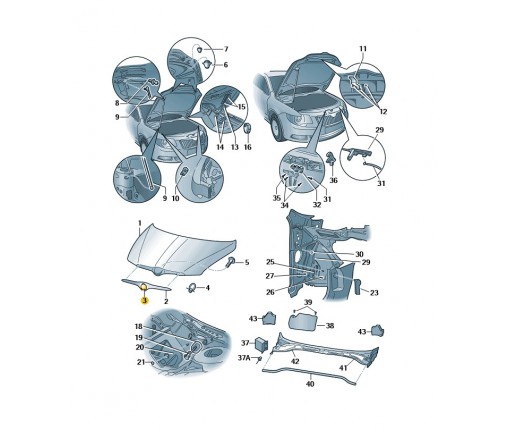 Znaczek SKODA satinschwarz/melange (nr katalogowy: 3T0853621AMEL)