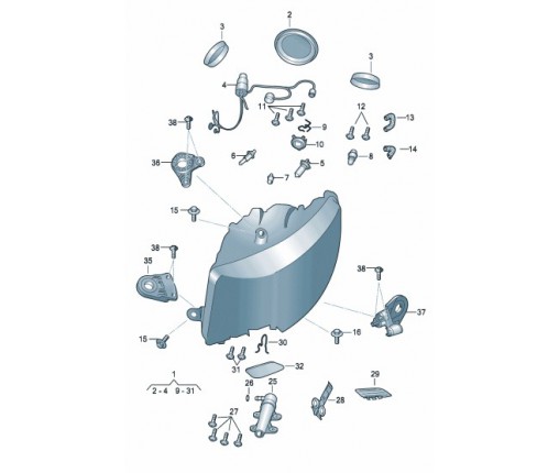 element mocujący (nr katalogowy: 3T0998226B)