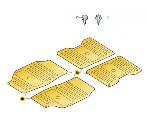 Dywaniki gumowe (4 szt.) (nr katalogowy: 3T1061550)