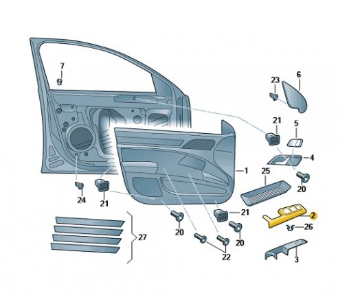 Obudowa uchwytu - część górna ivory (nr katalogowy: 3T1867157B4K1)
