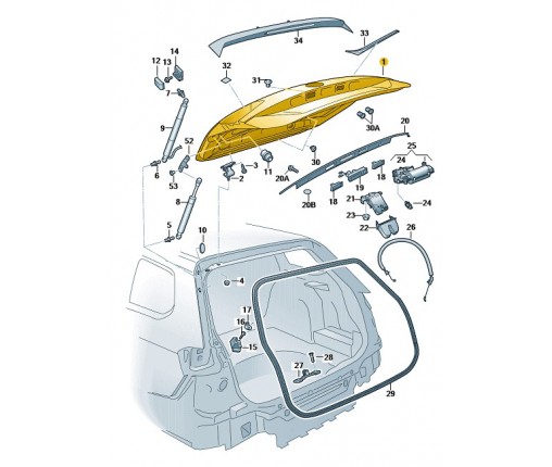 Klapa (pokrywa) tylna (nr katalogowy: 3V9827023H)