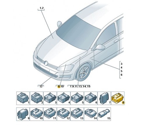 Wtyczka płaska z mechanizmem blokującym (nr katalogowy: 4F0972575B)