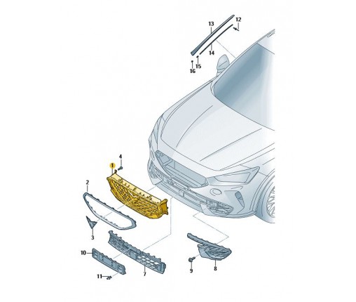 Atrapa chłodnicy czarny błyszczący (nr katalogowy: 5FF853654C041)
