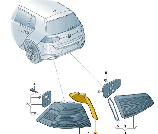 Osłona tylnego światła (nr katalogowy: 5G0945311B)