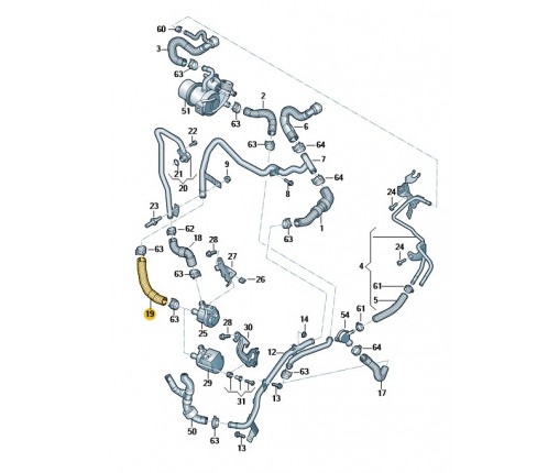 Przewód wodny z zaworem (nr katalogowy: 5Q0122073CM)