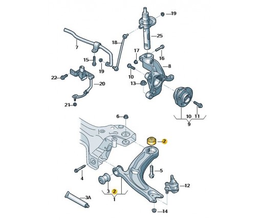 Element gumowo-metalowy (nr katalogowy: 5Q0407183L)
