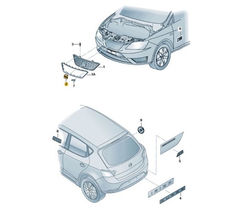 Seat-znak chrom-błyszczacy (nr katalogowy: 6J98536792ZZ)