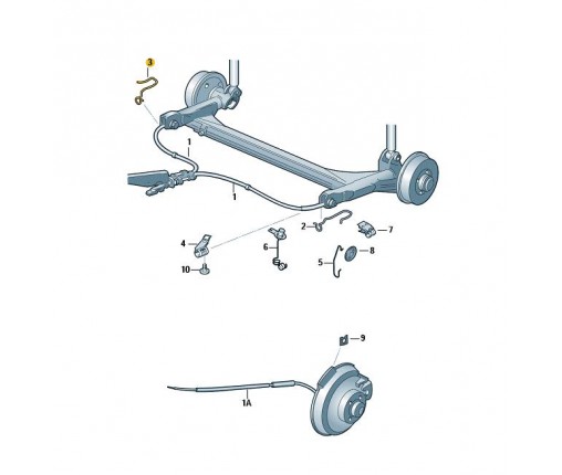 Zaczep linki hamulca recznego (nr katalogowy: 6Q0609640C)