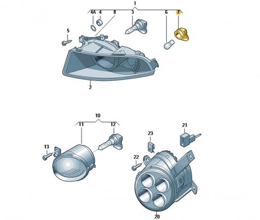 Oprawka żarówki (nr katalogowy: 6R0953123A)