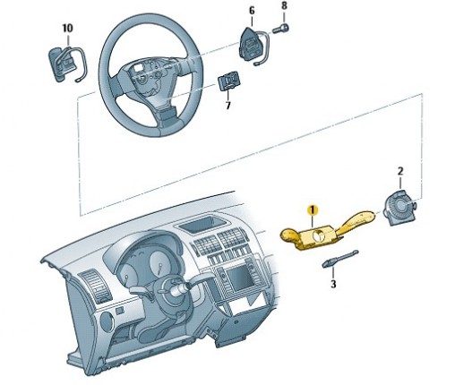 Przełącz.zespolony kierownicy czerń saty (nr katalogowy: 6R5953507A9B9)