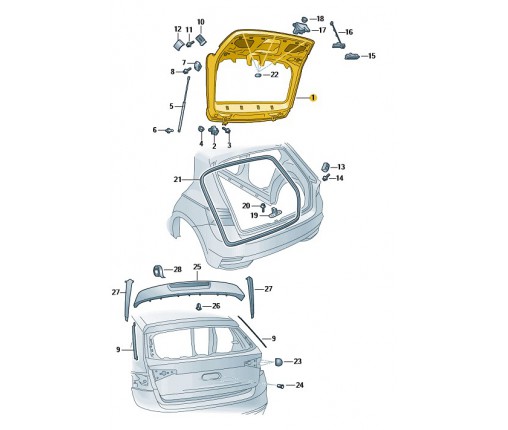 Klapa (pokrywa) tylna (nr katalogowy: 6VE827023)