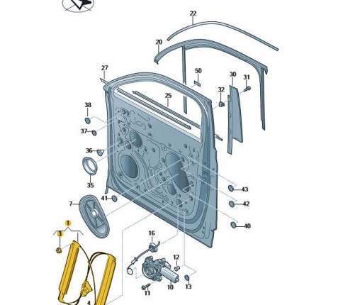 Podnośnik szyby bez silnika (nr katalogowy: 760837461E)