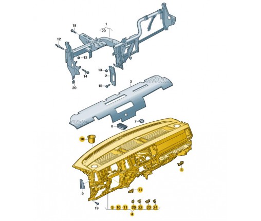 Deska rozdzielcza titanschwarz/palladium (nr katalogowy: 7C1857003CKUOO)