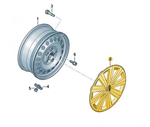 Kołpak ozdobny czerń satynowa (nr katalogowy: 7E0601151C9B9)