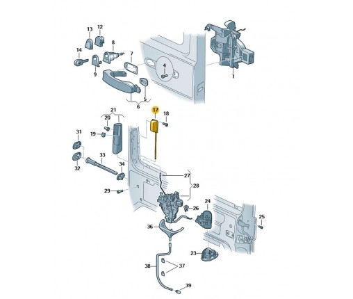 Klamka wewnętrzna czerń satynowa (nr katalogowy: 7E0843642C9B9)