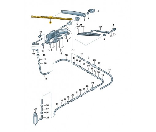 Opływowe pióro wycieraczki (nr katalogowy: 7E0955425)