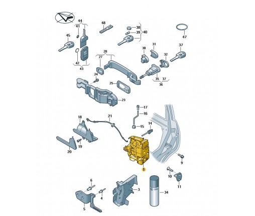 Zamek drzwi (nr katalogowy: 7E1837015)