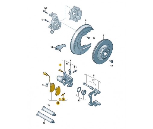 1 zest. klocków hamulc. ze wskaźnikiem (nr katalogowy: 7H0698451E)