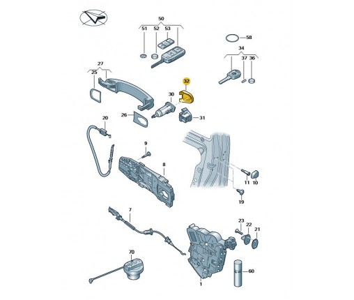 Nakładka na zamek drzwi, czerń satynowa (nr katalogowy: 7LA837879A3FZ)