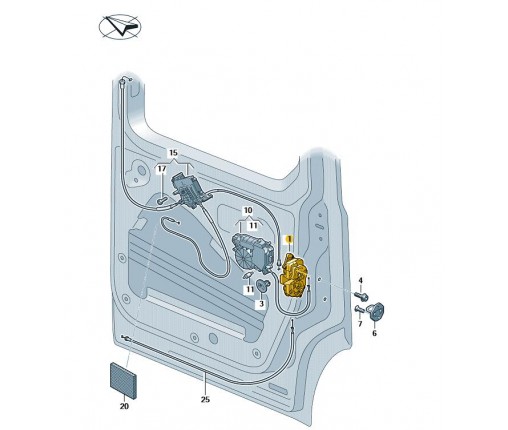 Zamek mocujący oparcie (nr katalogowy: 7LA843604T)